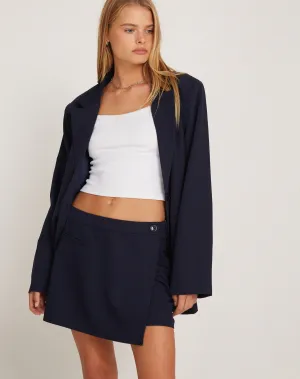 Lolana Mini Wrap Skort in Tailoring Navy