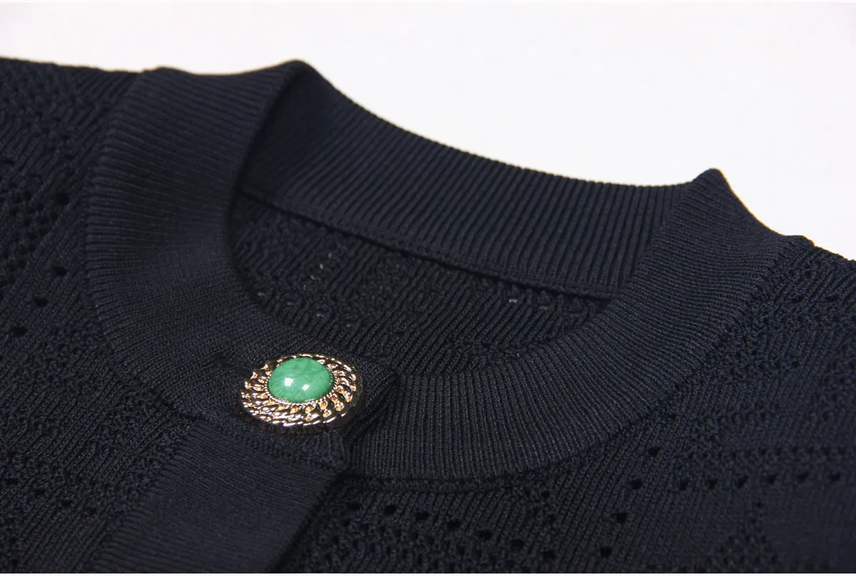 Long Sleeved sweater Spring Autumn Quality Gem Buckle Sweater woolen