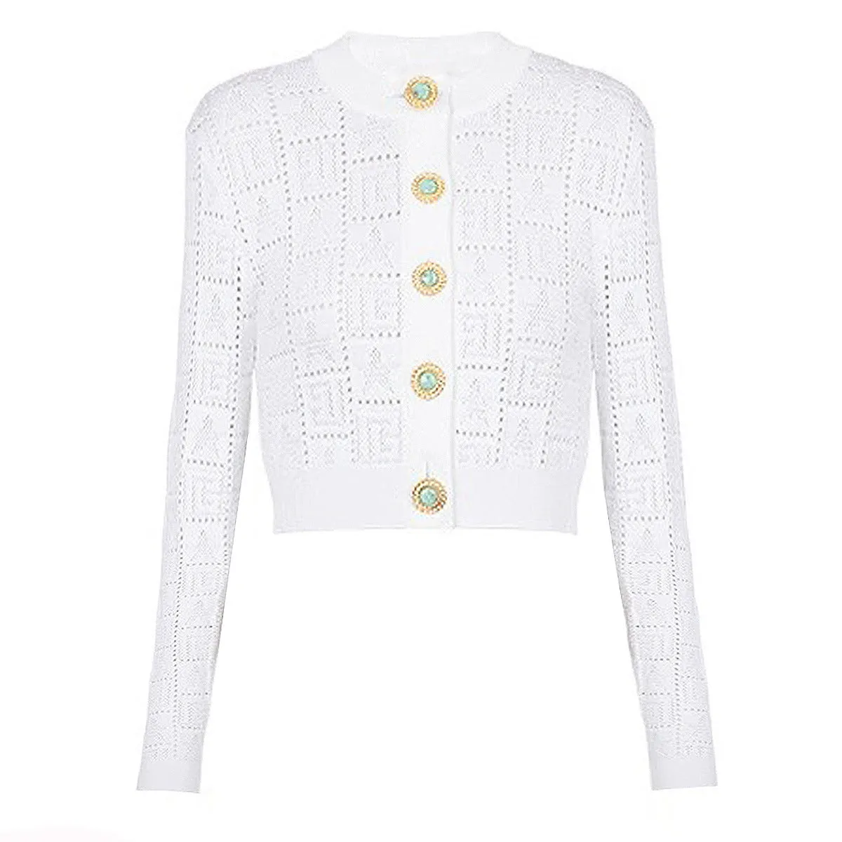 Long Sleeved sweater Spring Autumn Quality Gem Buckle Sweater woolen