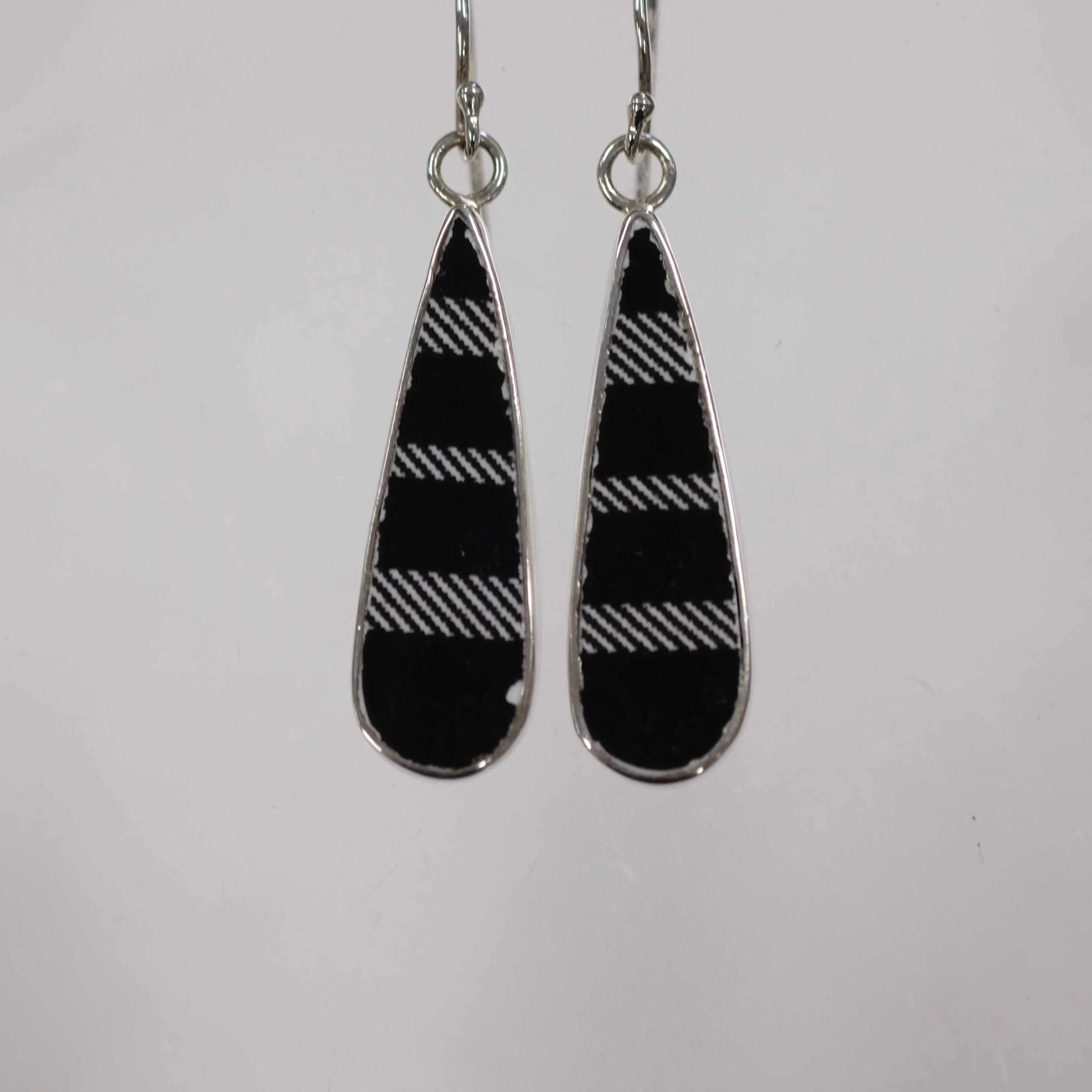 Long Teardrop Plaid Earrings
