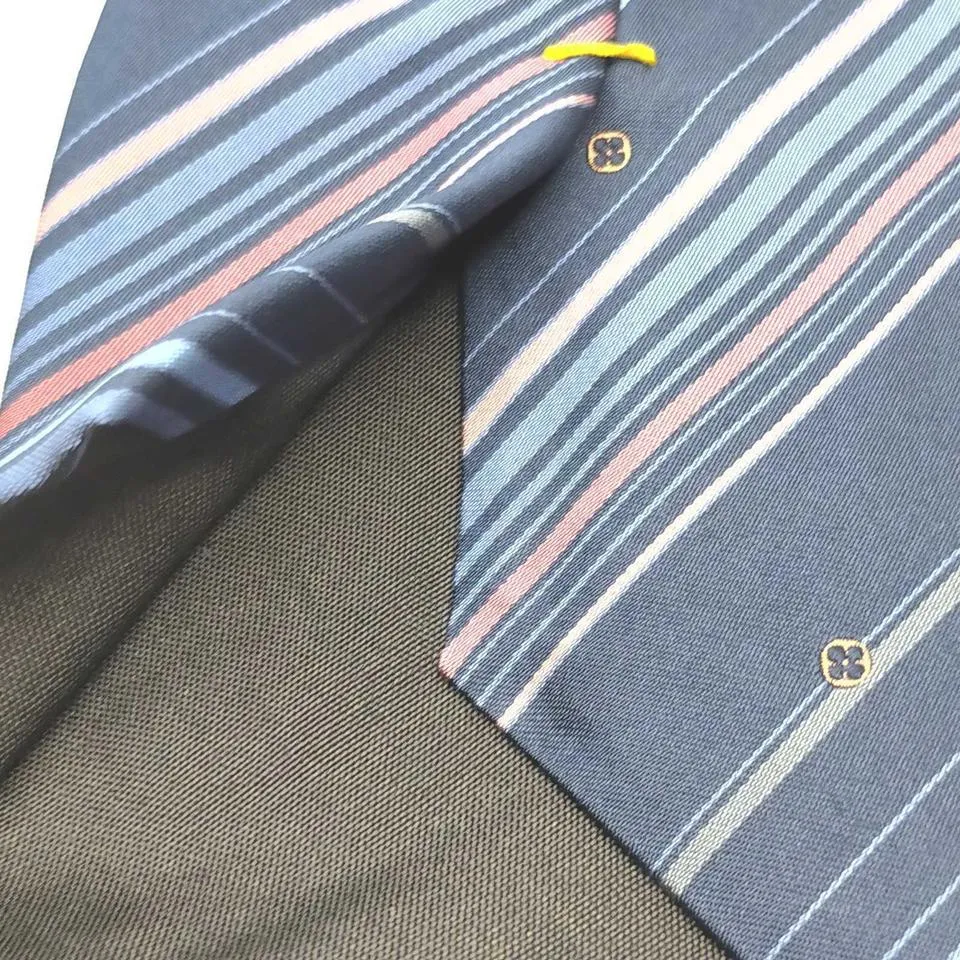Louis Vuitton Navy Blue Silk Stripe Neck Tie  862644