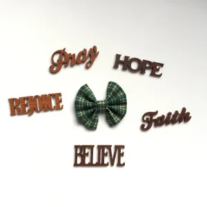 Lucky plaid vintage cotton bow 2 inch