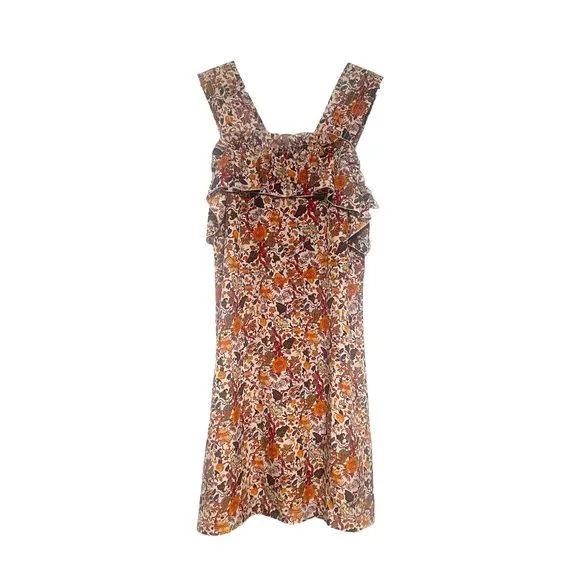Madewell x Karen Walker Silk Floral Rosalie Ruffled Dress Size 00