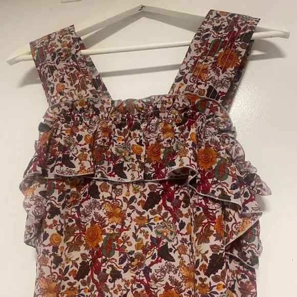 Madewell x Karen Walker Silk Floral Rosalie Ruffled Dress Size 00