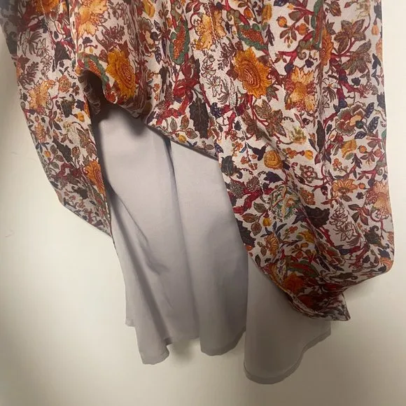 Madewell x Karen Walker Silk Floral Rosalie Ruffled Dress Size 00