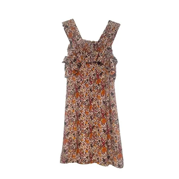 Madewell x Karen Walker Silk Floral Rosalie Ruffled Dress Size 00