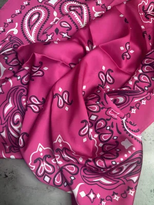 Magenta Bandana Silk Wild Rag