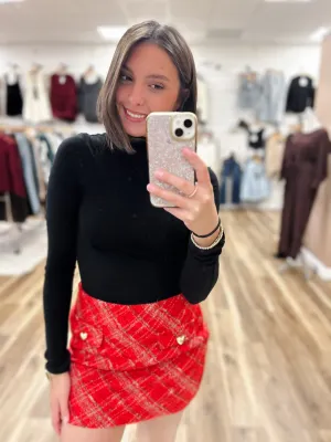 Mandi Red Plaid Skirt