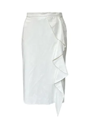 Marina Rinaldi Women's White Campana Faux Leather A Line Skirt Size 14W/23