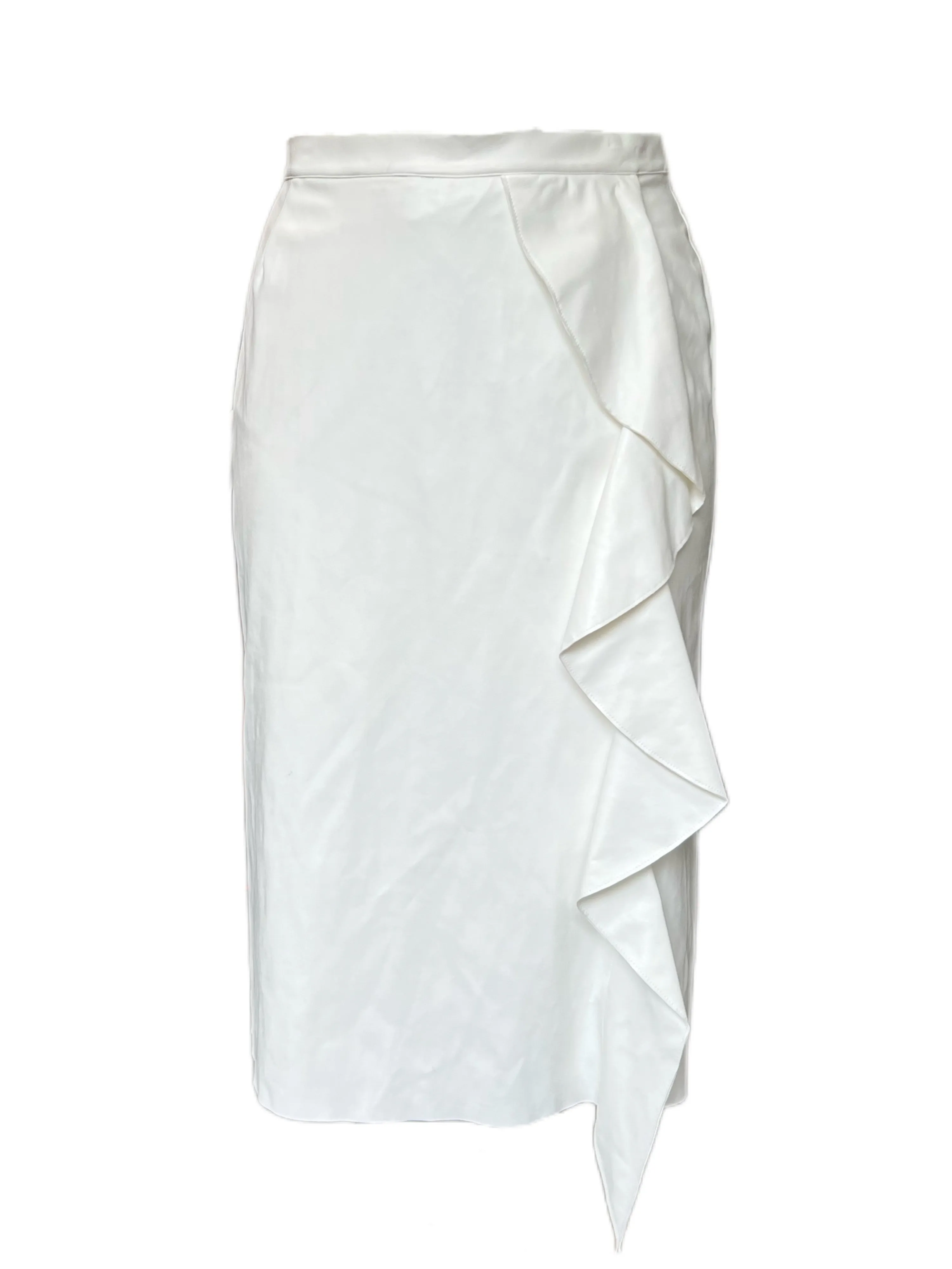 Marina Rinaldi Women's White Campana Faux Leather A Line Skirt Size 14W/23