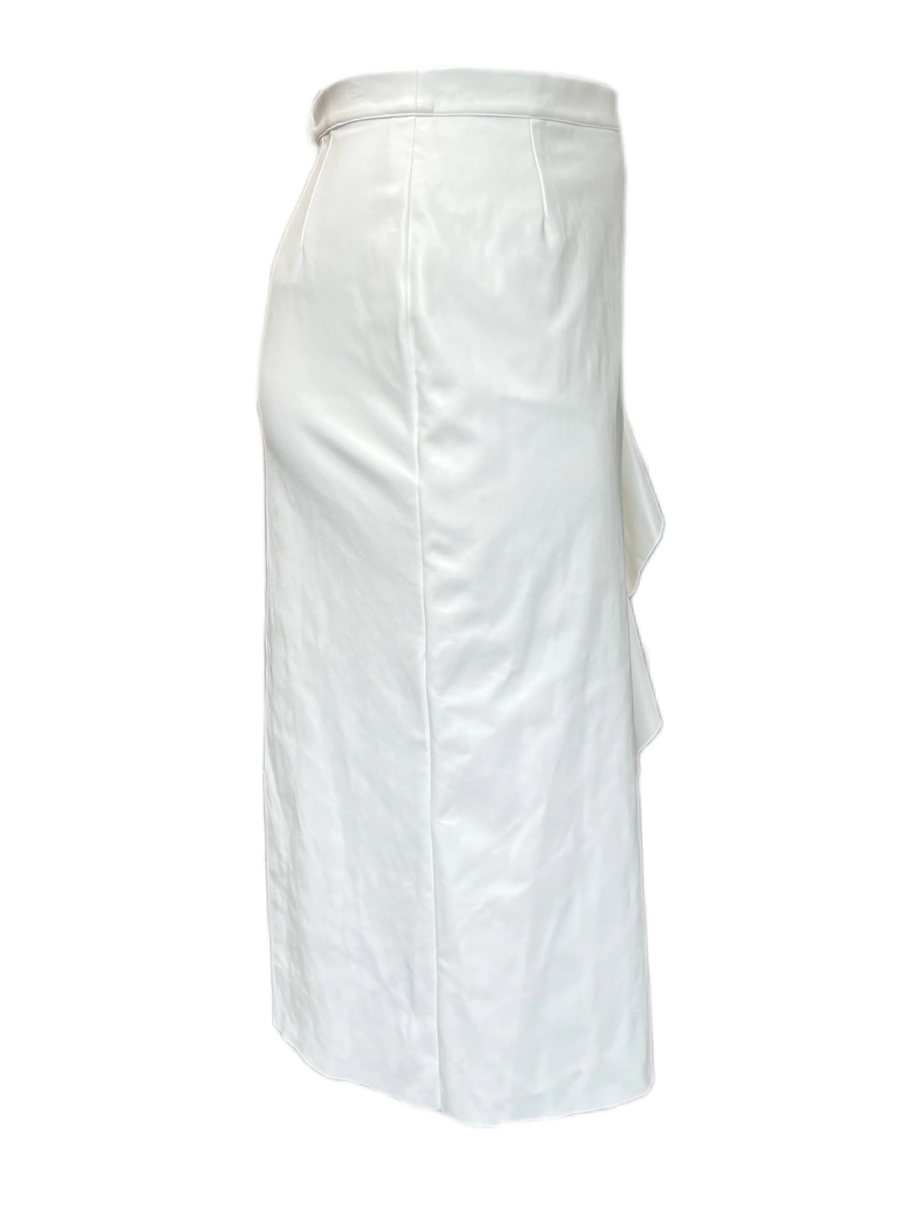 Marina Rinaldi Women's White Campana Faux Leather A Line Skirt Size 14W/23