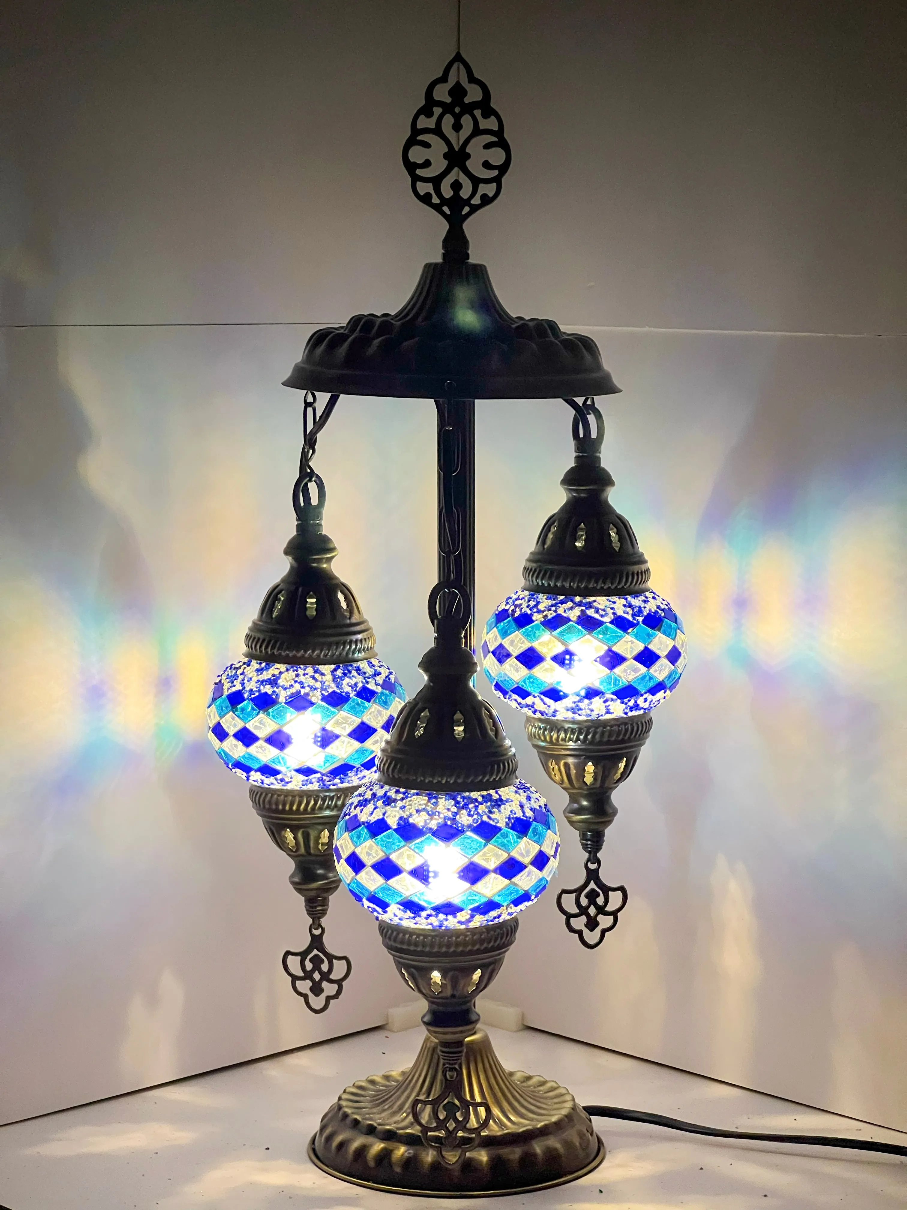Melia Boho Handcrafted 3 Tiered Mosaic Table Lamp