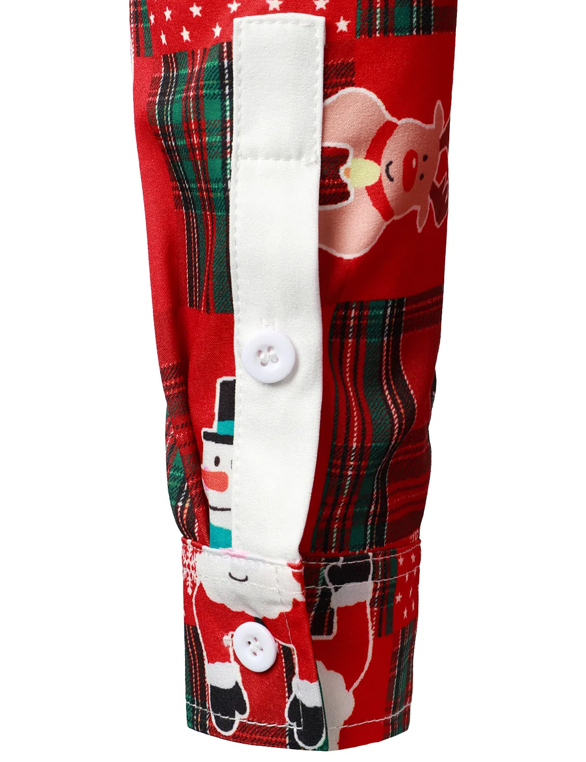 Men's Vintage Red Plaid Funny Holiday Ugly Christmas Long Sleeve Shirt