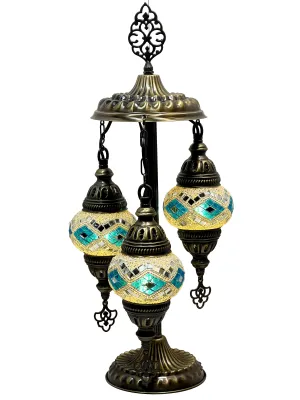Minerva Boho Handcrafted 3 Tiered Mosaic Table Lamp