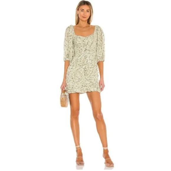 MINKPINK Olla Mini Dress in Multi Floral Green Revolve Size Medium NWT