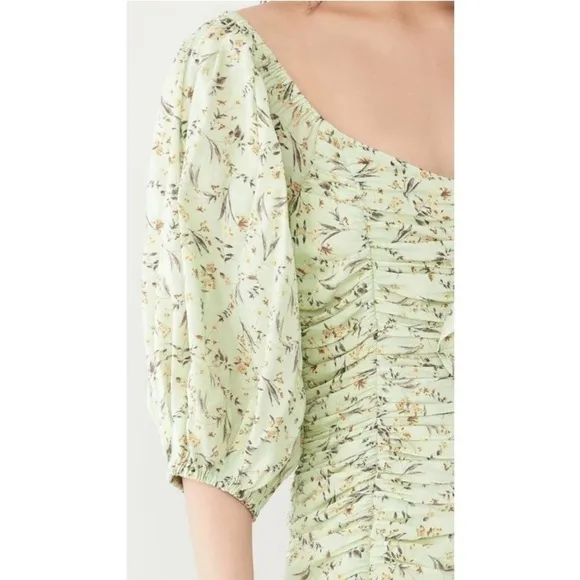 MINKPINK Olla Mini Dress in Multi Floral Green Revolve Size Medium NWT