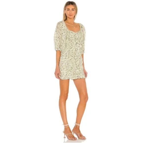 MINKPINK Olla Mini Dress in Multi Floral Green Revolve Size Medium NWT