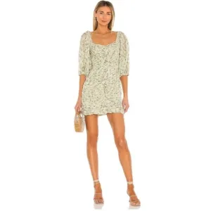 MINKPINK Olla Mini Dress in Multi Floral Green Revolve Size Medium NWT