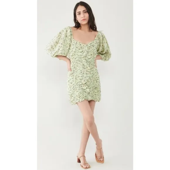 MINKPINK Olla Mini Dress in Multi Floral Green Revolve Size Medium NWT