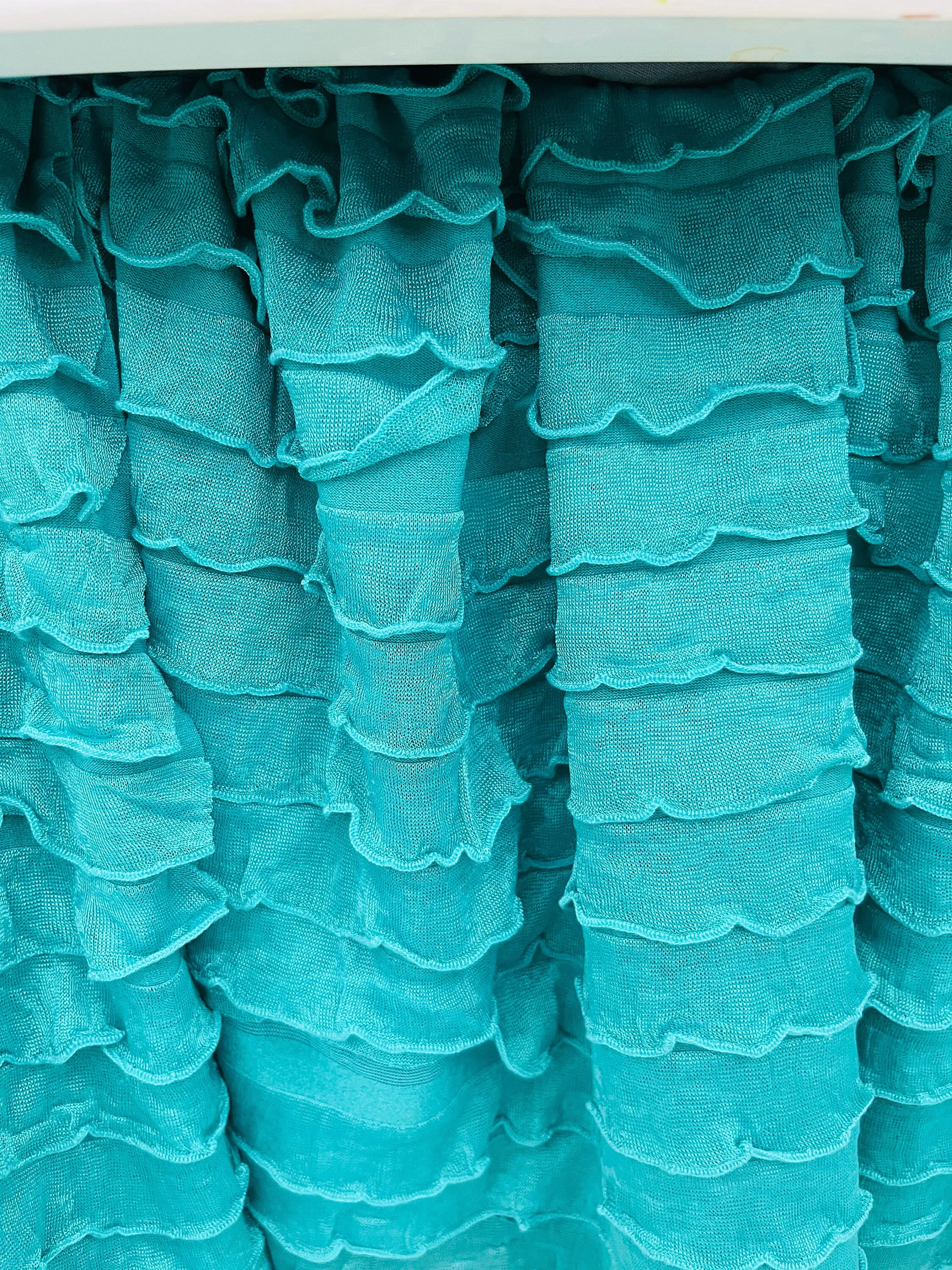 Mint Green Ruffle Crib Skirt Baby Bedding, Baby Girl Crib Skirts, Teal Nursery Bedding for Baby Girls