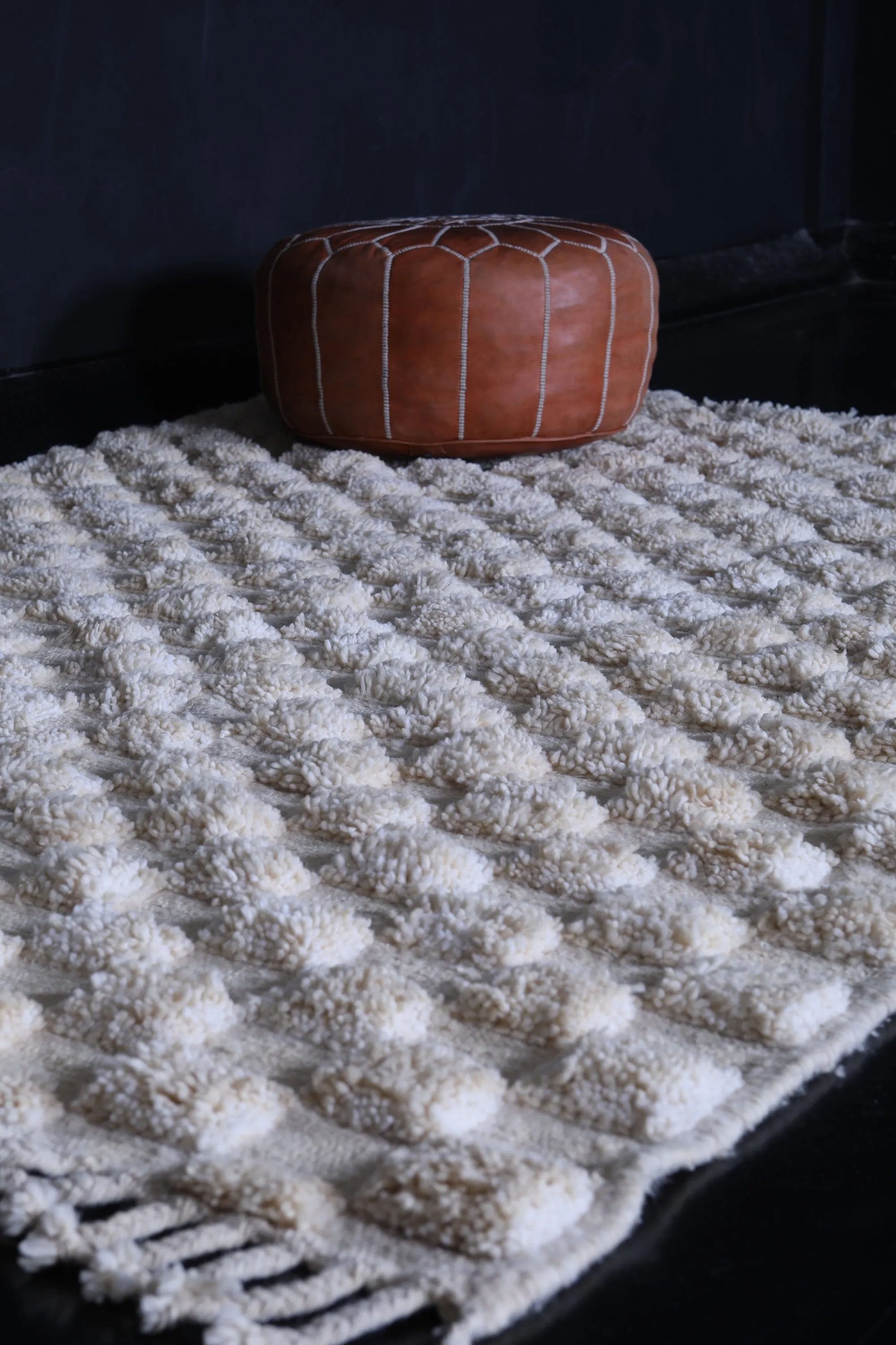 Moroccan Beige checkered rug - Checkered rug - Wool rug