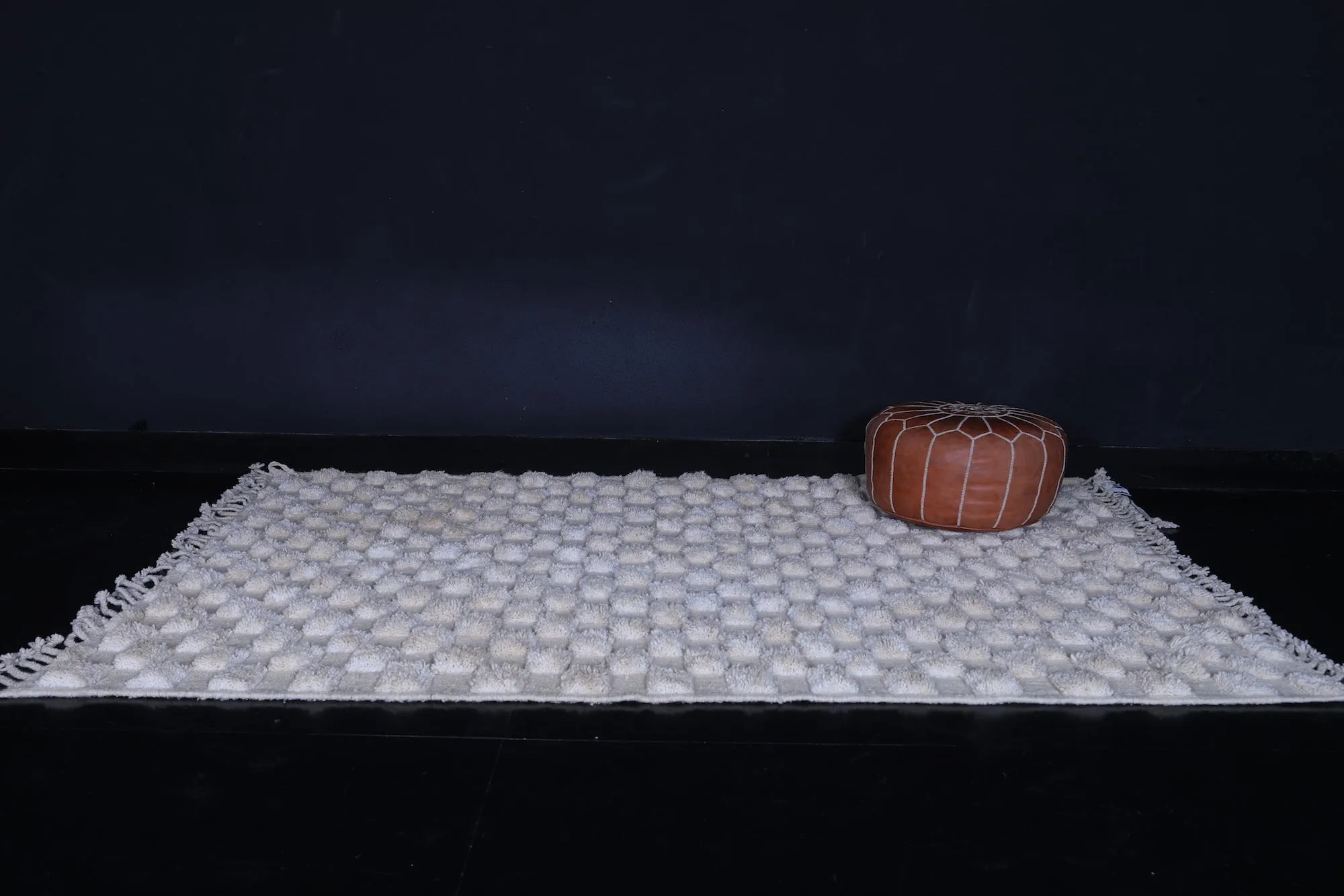 Moroccan Beige checkered rug - Checkered rug - Wool rug
