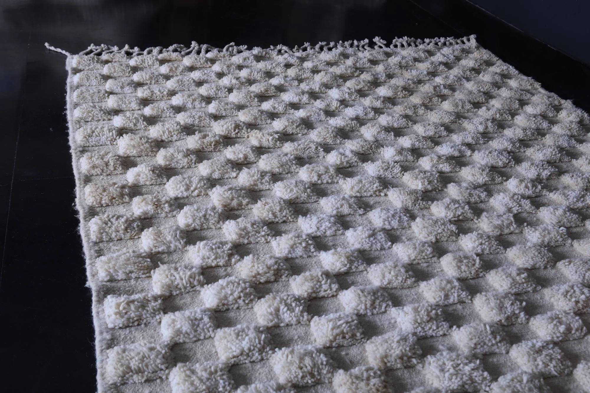 Moroccan Beige checkered rug - Checkered rug - Wool rug