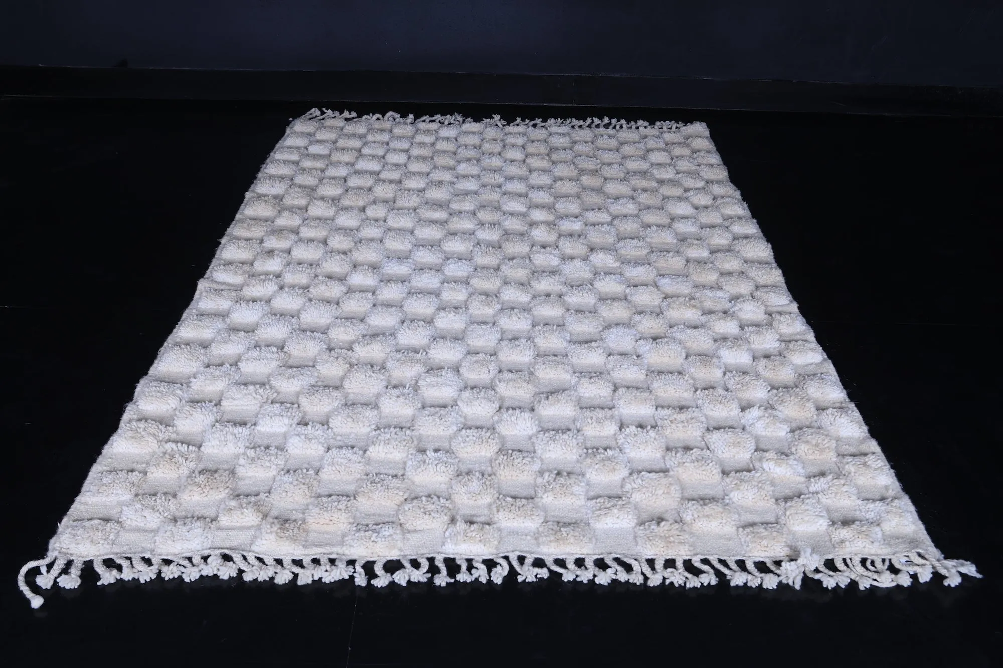 Moroccan Beige checkered rug - Checkered rug - Wool rug