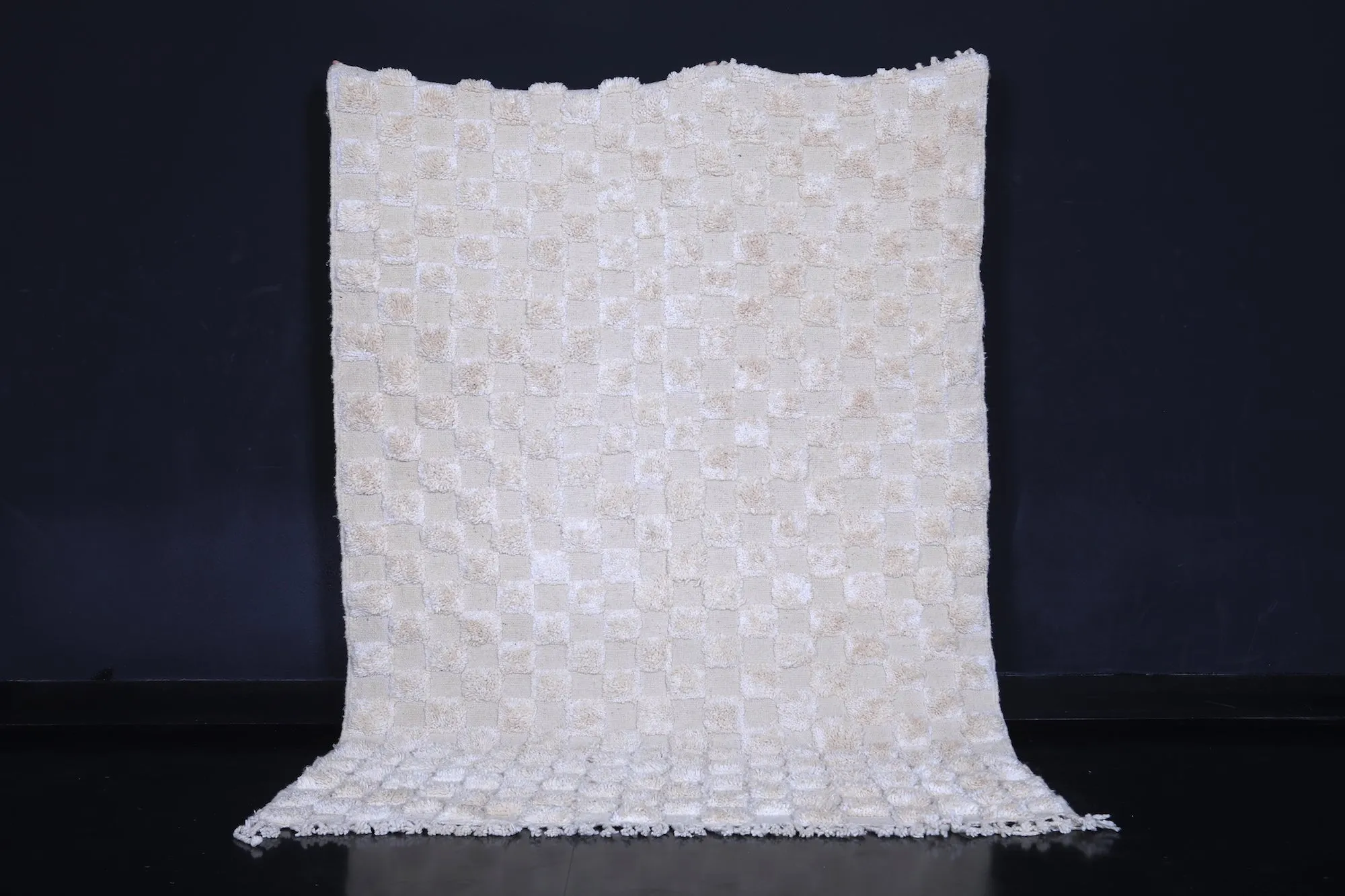 Moroccan Beige checkered rug - Checkered rug - Wool rug