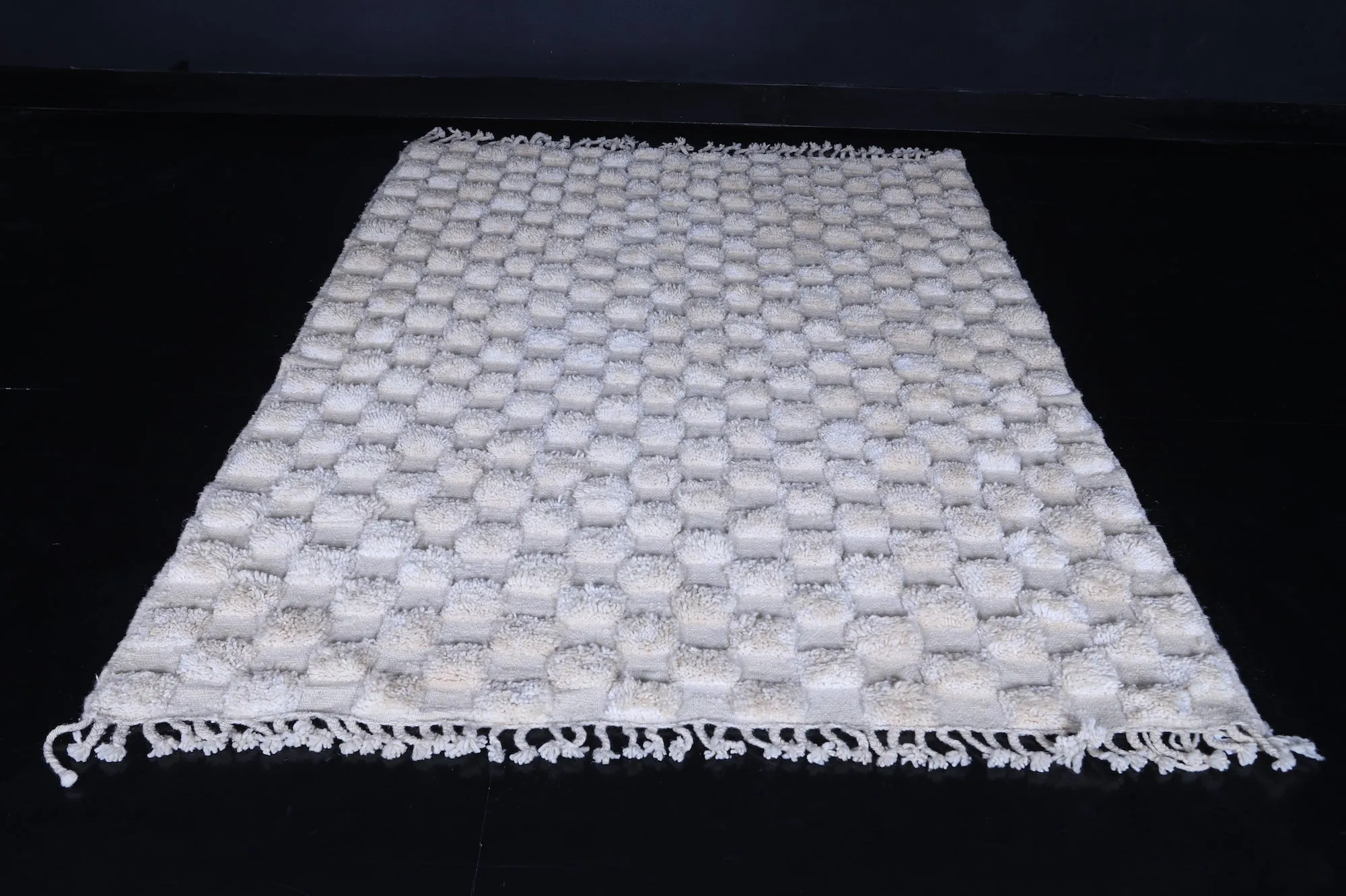 Moroccan Beige checkered rug - Checkered rug - Wool rug