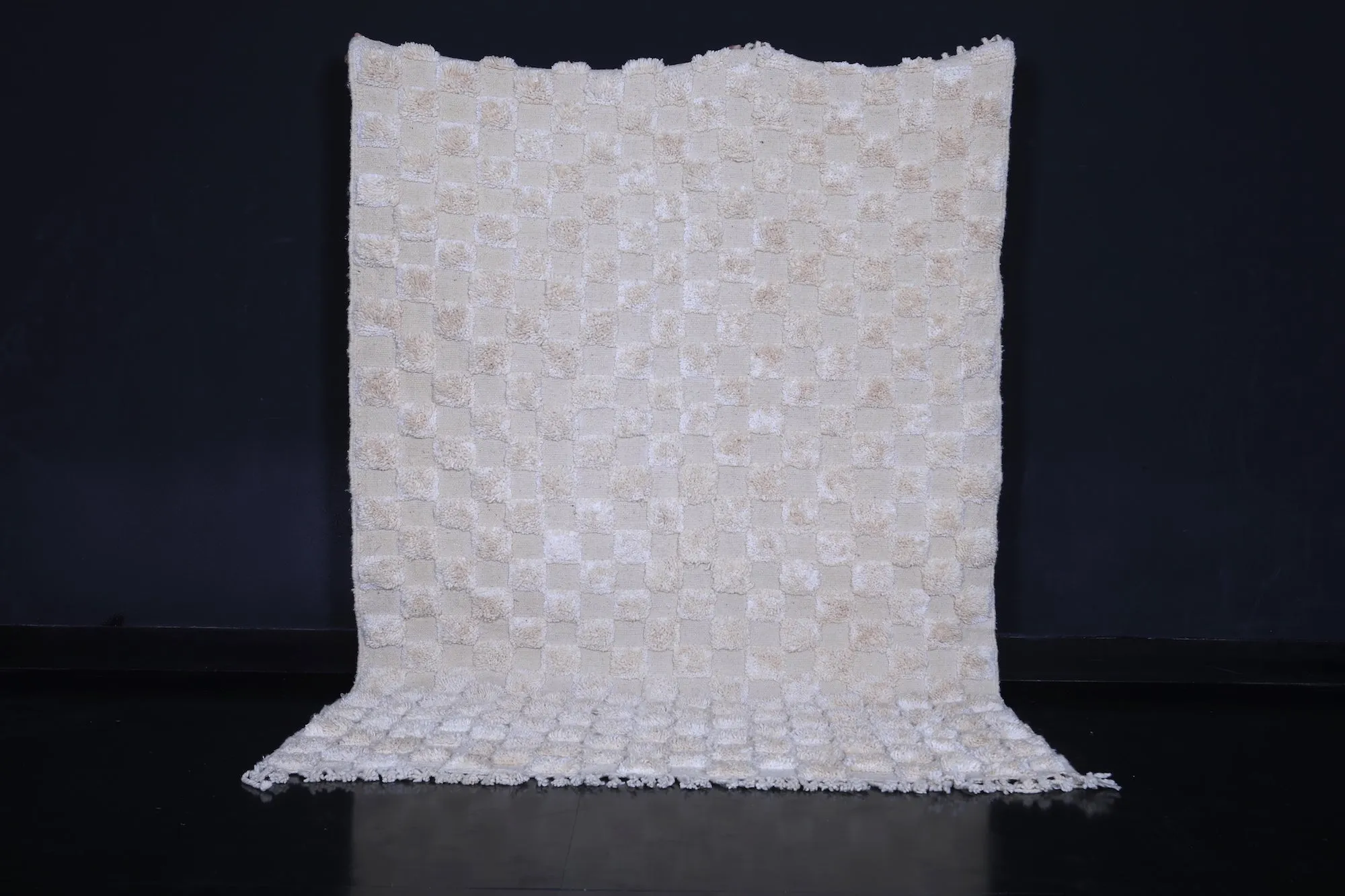 Moroccan Beige checkered rug - Checkered rug - Wool rug