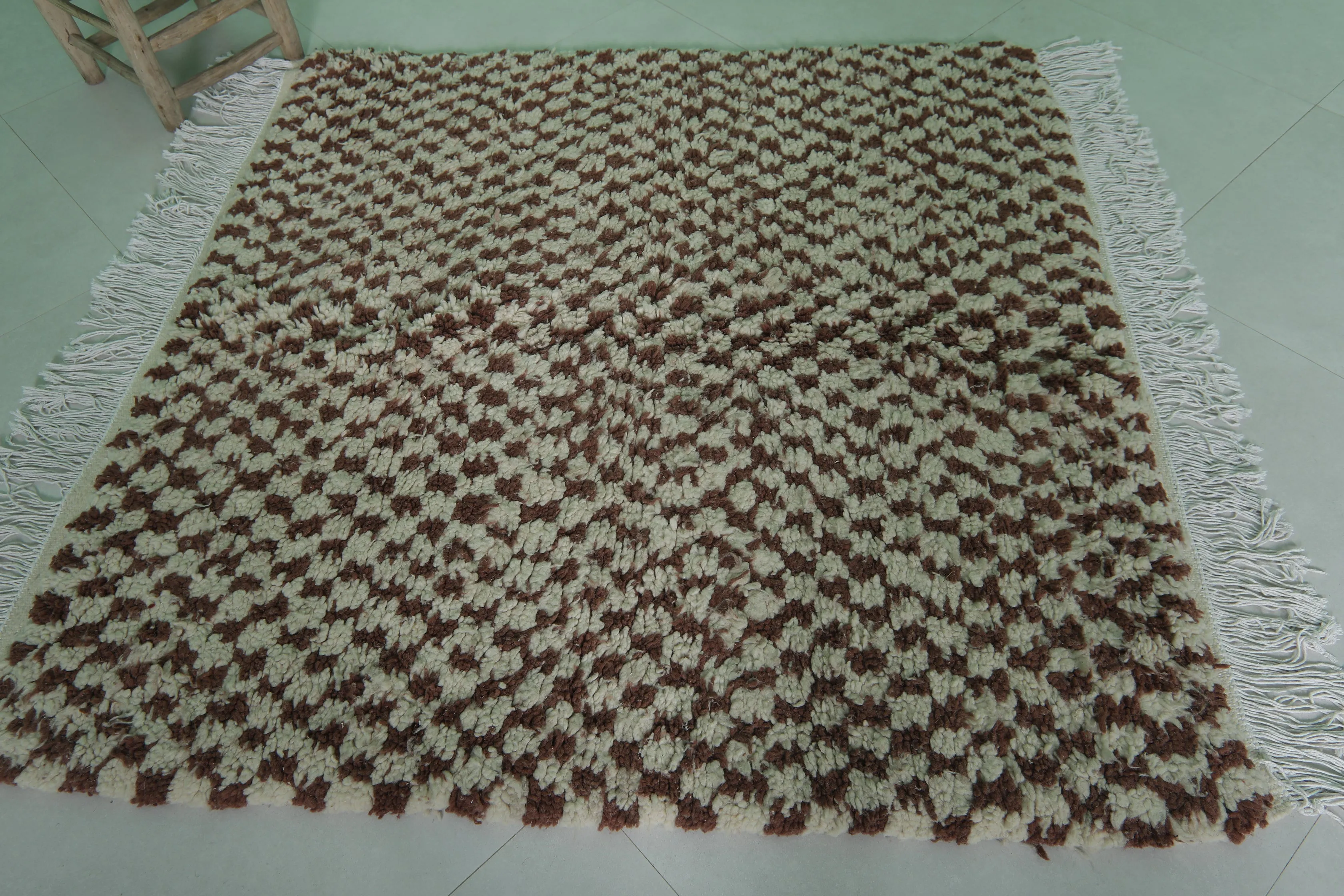 Moroccan Berber Rug 4.9 x 5 Ft - Vintage Wool Rug