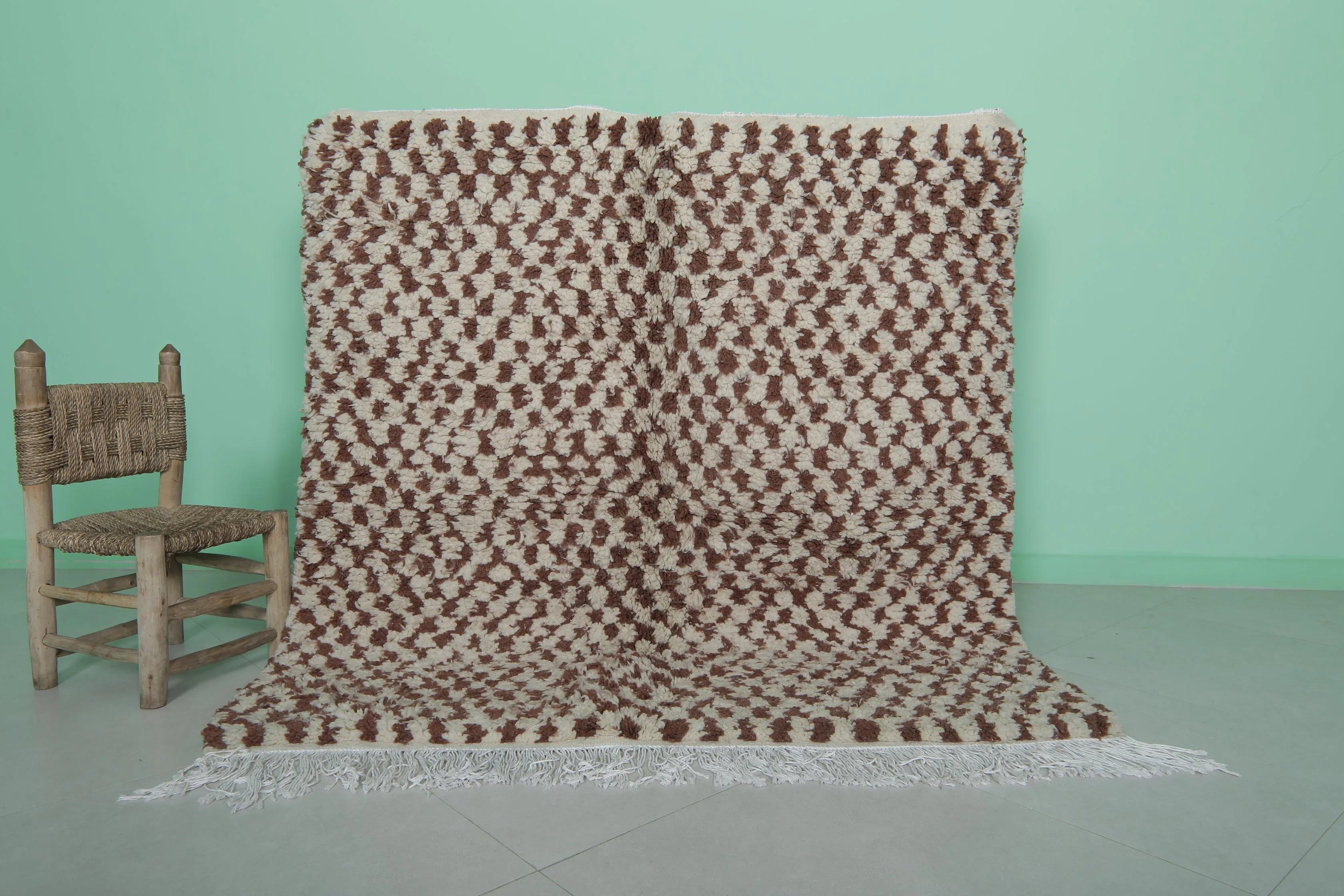 Moroccan Berber Rug 4.9 x 5 Ft - Vintage Wool Rug