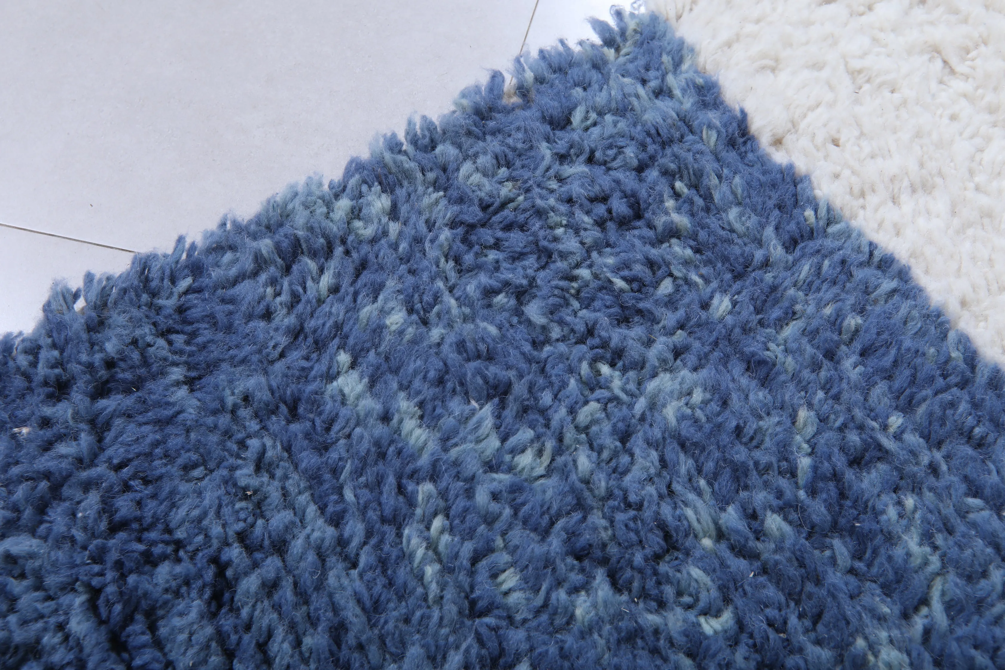 Moroccan Blue and White rug - Moroccan checkered rug