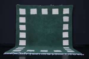 Moroccan Green rug - Checkered rug - Wool rug