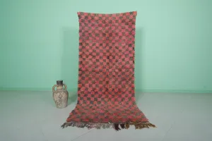 Moroccan Runner Rug 3.4 Feet x 7.4 Feet – Vibrant Checkerboard Design