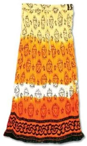 Multi Color Pentacle Crinkle Gypsy Skirt