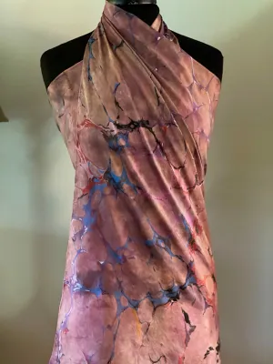 Multi dyed pink Italian vein Habotai Silk 35x57 Sarong Wrap