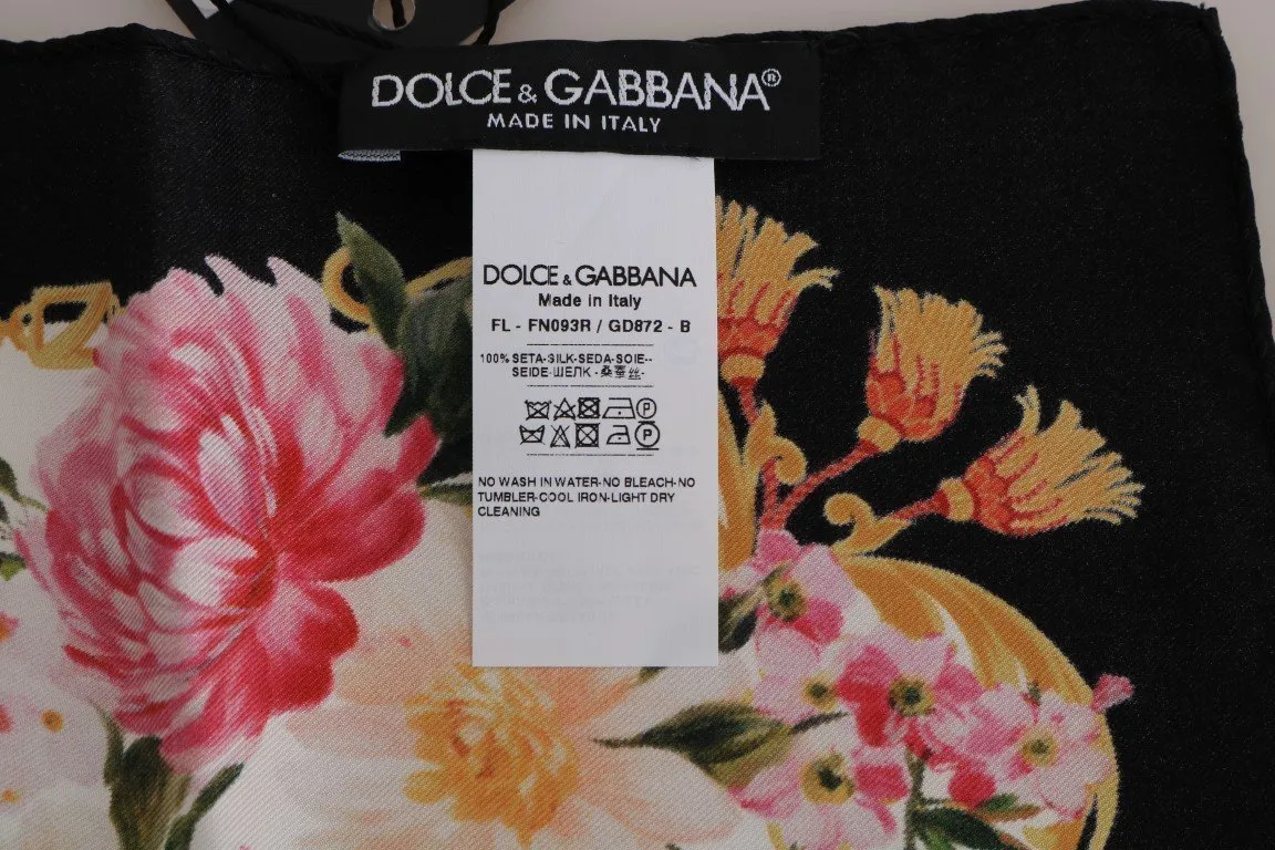 Multicolor Floral Silk Scarf