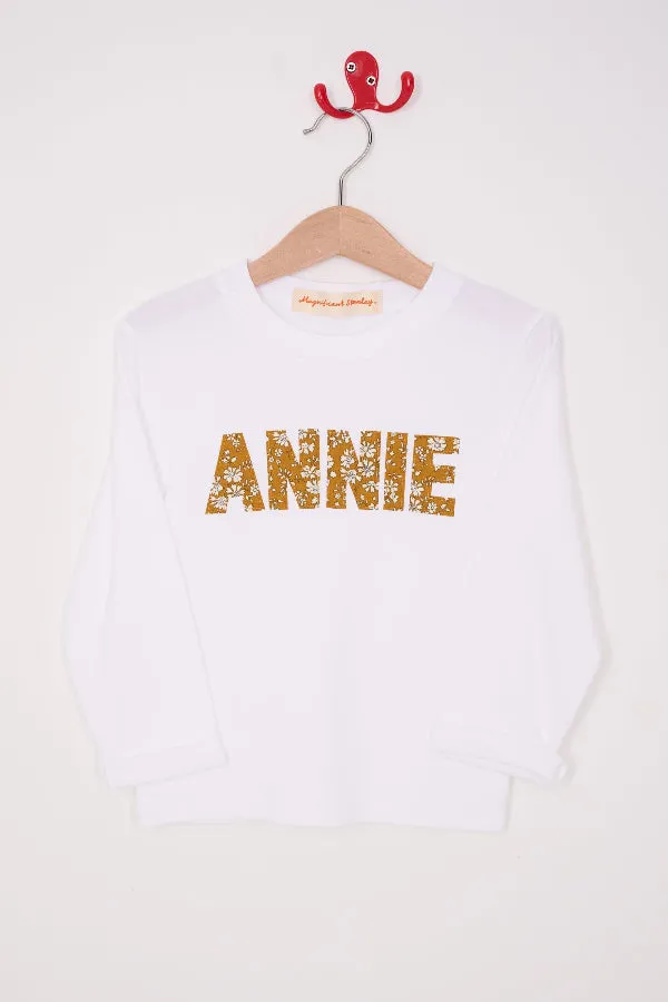 Name White T-Shirt in Choice of Liberty Print