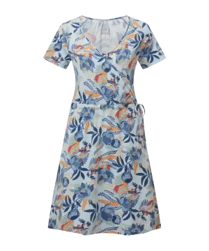 Neha Faux Wrap Dress - Seaport Blue Peacock