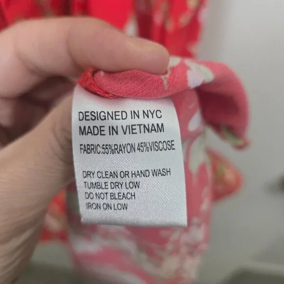 NEW Yumi Kim Malia Floral One-Shoulder Midi Dress XS Red