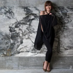Noir Silk Chiffon Scarf Wrap