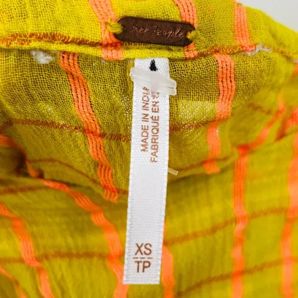 NWOT Free People Marigold Maxi Dress in Tumeric Combo Sz XS Tiered Boho Gauzy