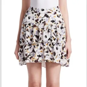 NWT ALC 100% Silk Baxter Printed Tiered Ruffle Skirt size 6 boho coquette