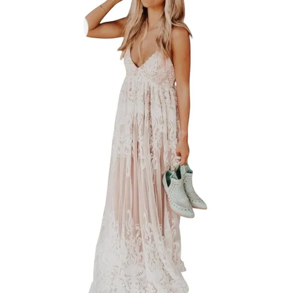 NWT Fried Chics Boutique Soft and elegant with a little boho maxi Dress size XL