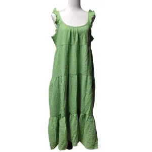 NWT Marine Layer Jude Flutter Sleeve Midi Dress Jade Sheen Resort Cruise - XL