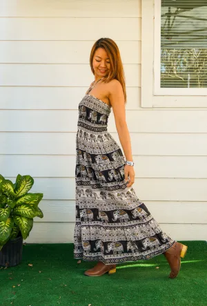 Obsidian Elephant Tiered SunDress Maxi Dress