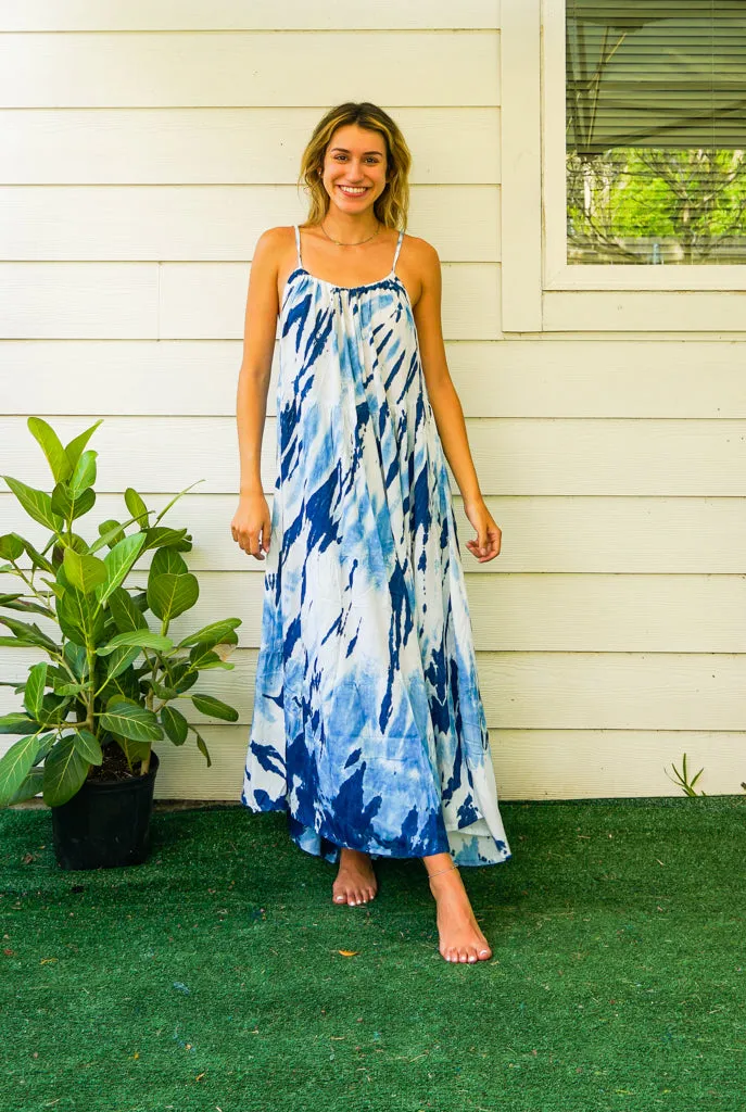 Ocean Breeze Hand Dyed Tiered Maxi Dress