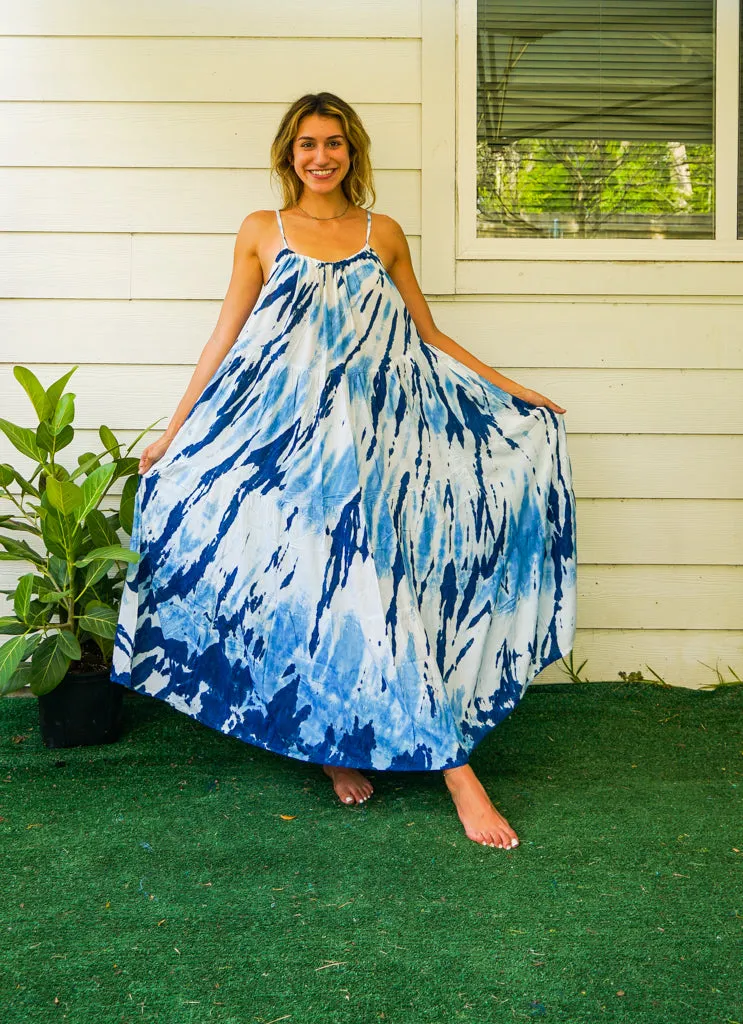 Ocean Breeze Hand Dyed Tiered Maxi Dress